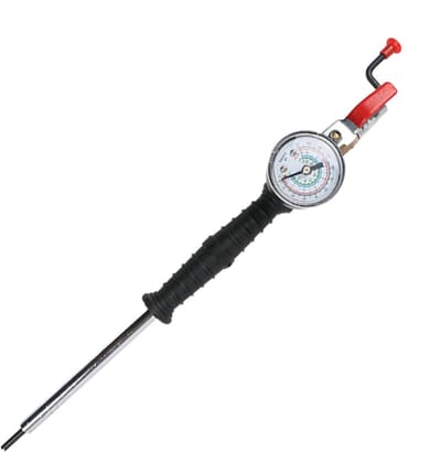 Bandenpomp - Hoekpomp - Auto Banden Vullen - Met Manometer - 0-230 PSI - Zilver