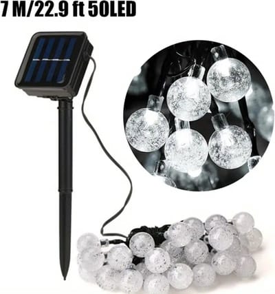 Bovista Tuinverlichting - Tuinlampen - Buitenverlichting - Tuin Verlichting - Led Lamp - Licht - Op Zonneenergie - Solar - Wit - 7 Meter