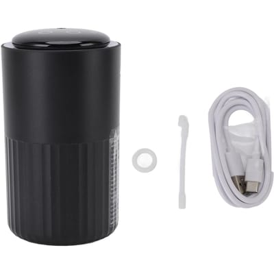 Waterloze Etherische Olie Diffuser met 7 Kleuren Licht Draagbare Aromatherapie Diffuser Stil met Timer black