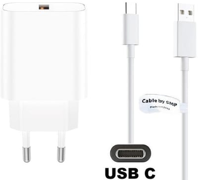 OneOne 18W snellader + 1,0m sterke USB C kabel. Quick Charge lader. Oplader adapter past op Huawei MatePad 11, MatePad 5G, Nova 5i Pro, 5T, 5z, P smart 2021, P20, P20 Pro, P30, P40, Y7a, Y9a