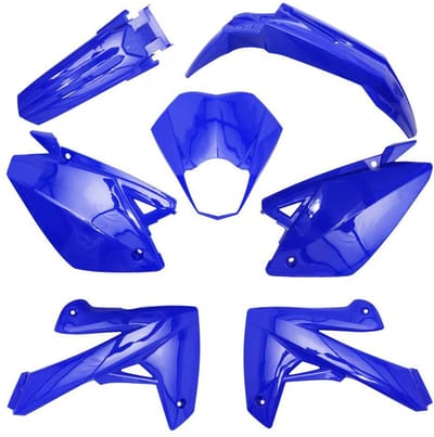 Kit carénage 7 pièces bleu brillant pour moto Rieju 50 MRT ENDURO 2009 à 2020 Neuf