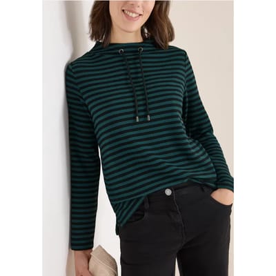 Gestreept funnelneck shirt
