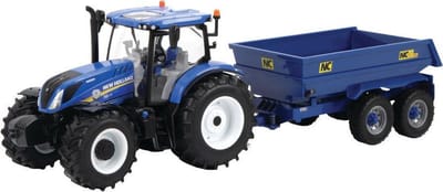 New Holland T6.175 met NC trailer van Britains - schaal 1:32