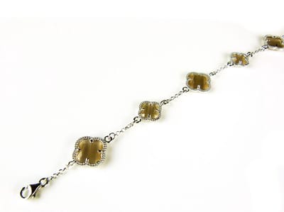 model 5 fiori armband in zilver bruin