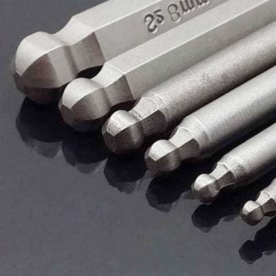Set van 7 stuks 65mm balhoofd zeshoekige schroevendraaiers met magnetische hex socket, inclusief maten 2/2.5/3/4/5/6/8mm voor precisiewerk en reparaties