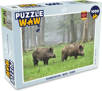 Puzzel Everzwijn - Bos - Dier - Legpuzzel - Puzzel 1000 stukjes volwassenen