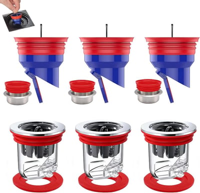 Geurafsluiters - Bodemafvoer - Frisse Ruimte Houden - Automatische Magneetsluiting - 6 Stuks - Zilver