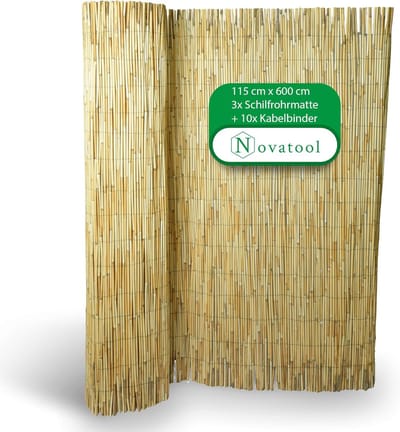 Flexibel Balkonscherm 3x 115x600 cm - Rieten Privacybescherming voor Tuin en Terras - Eenvoudige Montage, Weerbestendig, Decoratief