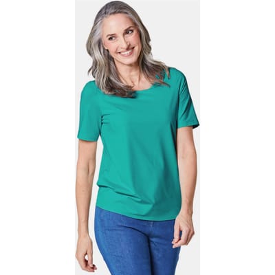 Verzorgd shirt dat mooi in model blijft - türkis - Gr. 38 van Goldner Fashion