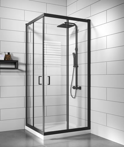 Badplaats Douchecabine Dakota 80 x 80 x 190 cm – Zwart – Douchewand met Schuifdeur