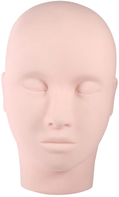 Dailygoods - Make-up Oefenhoofd - Professionele Training - Simulatief Oppervlak - Geschikt voor Wimpers - Oefenmannequin - Ideaal voor Make-up Praktijk