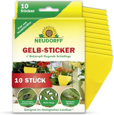 Fruitvliegjes Vanger - Vliegenvangers - Gele Stickers - Insecticidevrij - Aantrekkelijke Gele Kleur - Voor Huisplanten