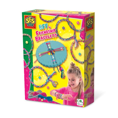 SES Creative - Hobby Pink - BFF Vriendschapsarmbandjes - Knutselen Meisjes - Armbanden Maken - 4 Kleuren - Vanaf 5 jaar