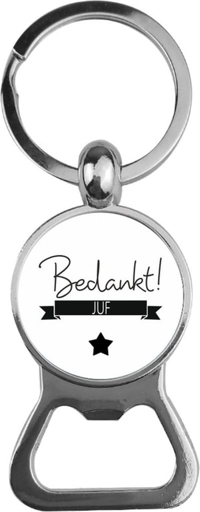 Bieropener Glas -  Bedankt Juf