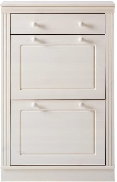 Anita-Schoenenkast - 2 Kleppen 1 Lade - Wit Grenen