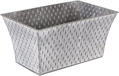 Zinken kom met diamantpatroon 30cm×18cm H15cm