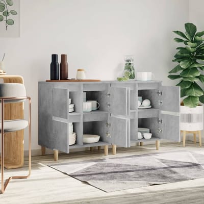 vidaXL - Dressoirs - 2 - st - 60x35x70 - cm - bewerkt - hout - betongrijs
