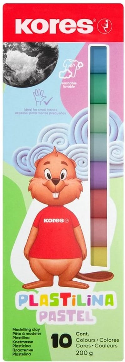 Boetseerklei Kores plastilina - 10 stuks à 20 gram - pastel kleuren