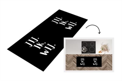 Keukenloper - Loper keuken - Quotes - 'Jij. Ik. Wij.' - Trouwen - Spreuken - 120x50 cm - Keukenloper vinyl