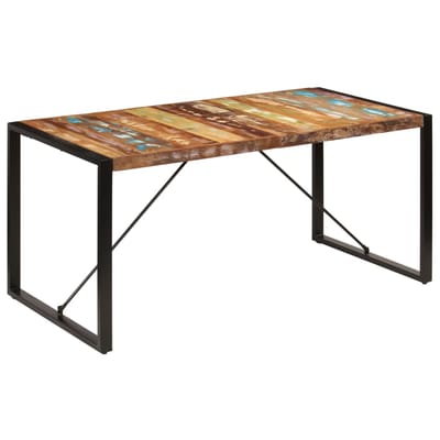 vidaXL - Eettafel - 160x80x75 - cm - massief - gerecycled - hout