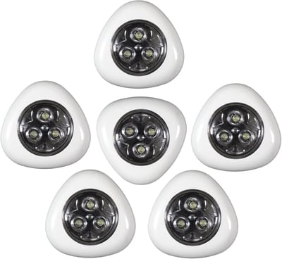 Home deco factory LED Druklampjes set van 6x - wit - touch - zelfklevend