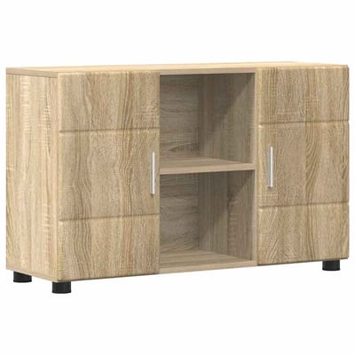 vidaXL - Dressoir - FLORIN - 88,5 - x - 30,5 - x - 55,5 - cm - Sonoma - Eik - Bewerkt - hout