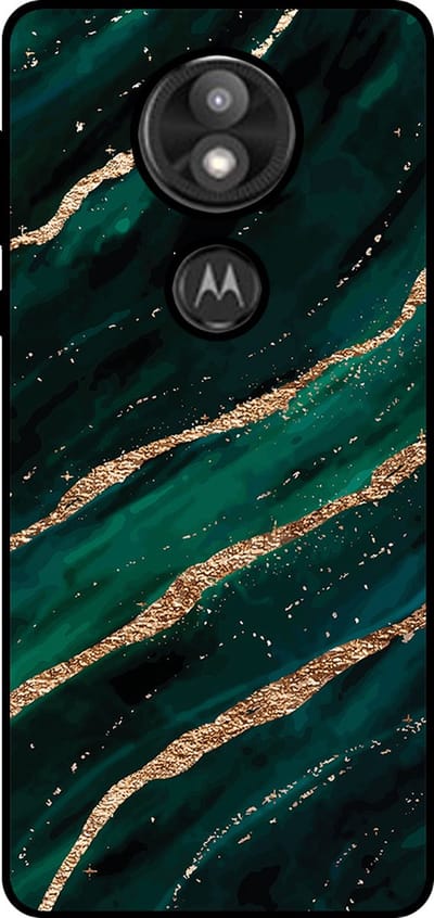 Smartphonica Telefoonhoesje Geschikt voor Motorola Moto E5 Plus met marmer opdruk - TPU backcover case marble design - Groen Goud geschikt voor Motorola Moto E5 Plus