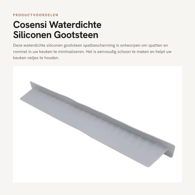 Dailygoods- Gootsteen Spatbescherming Waterdicht - Siliconen Materiaal - Multifunctionele Backsplash Bescherming - Flexibel Ontwerp - Eenvoudig Schoon te Maken - Effectieve Isolatie - Keukenbescherming
