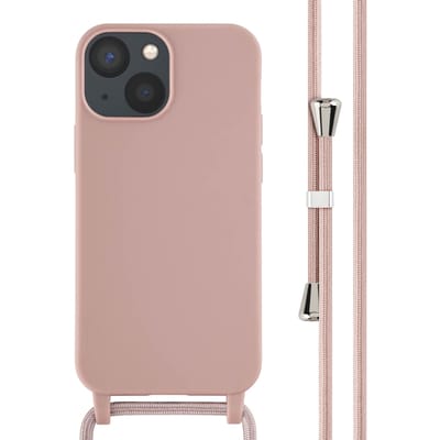 imoshion Hoesje - Geschikt voor Apple iPhone 13 Mini - Siliconen hoesje met koord - Sand Pink
