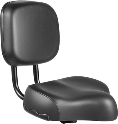 Fietszadel met rugleuning - Ergonomisch zadel - Comfortabel fietsen - Extra breed ontwerp - Verstelbaar - Zwart