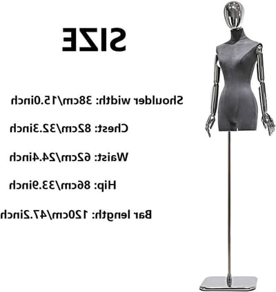 Dames Paspop - Etalagepop Jurk - Kleding Presenteren - Flexibele Armen - 38cm Schouders - Goud