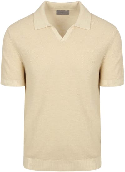 Suitable Polo Riva Bean Linen Cotton Sand - Maat L - Heren - Polo shirt Heren met Korte mouw