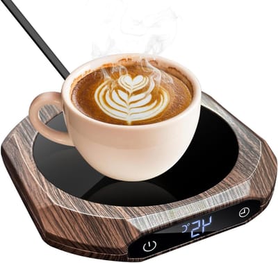 Bekerwarmer Elektrisch - Drankverwarmer Bureau - Dranken Warm Houden - 3 Temperatuurstanden - 111 mm Verwarming - Zwart