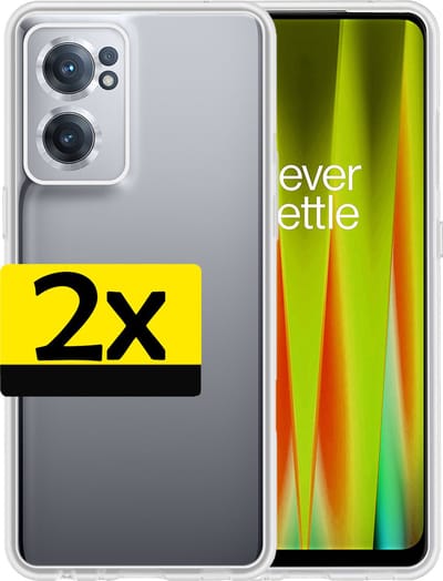 Hoesje - 2 Stuks - Geschikt voor OnePlus Nord CE 2 - Sterk & Shockproof - Case Siliconen - Back Cover - Telefoon Hoes - Telefoonhoesjes - Transparant