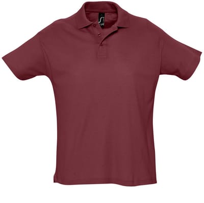 SOLS Heren Zomer II Pique Poloshirt met korte mouwen (Bourgondië)
