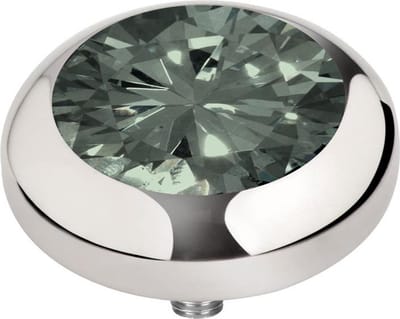 Melano Vivid Basic CZ Steentje Transparant Black | Zilver