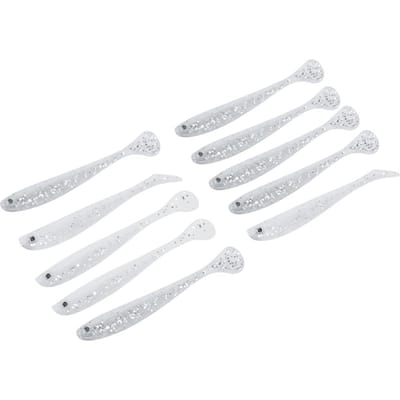 10 STUKS 6cm Kunstmatige T-staart Aas PVC Milieuvriendelijk Simulatie Zacht Aas Visaccessoire(3# white