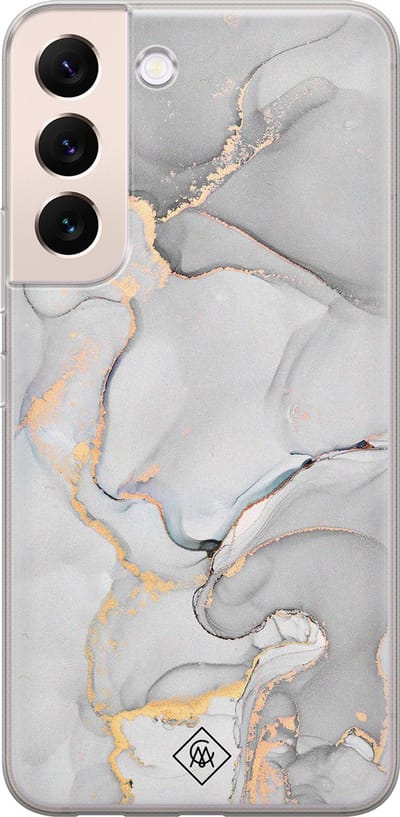 Casimoda® hoesje - Geschikt voor Samsung S22 Plus - Marmer Grijs - Backcover - Siliconen/TPU - Grijs