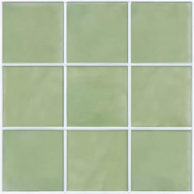 Set van 10 Zelfklevende Wandtegels in Saliegroen voor Keuken, Badkamer en Woonkamer - 30 x 30 cm Ultralicht PVC Tegels voor Eenvoudige Installatie en Modern Interieur