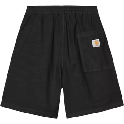 Carhartt Wip Rainer Shorts bermuda in katoen met elastische taille - zwart kledingstuk geverfd