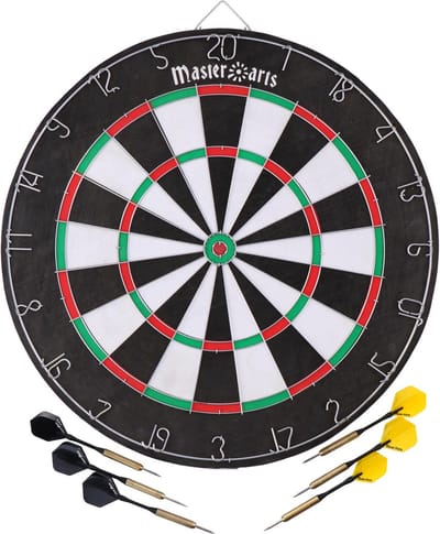 Masterdarts Dartbord met Scorebord 45 cm - Inclusief 6 Pijlen en Marker