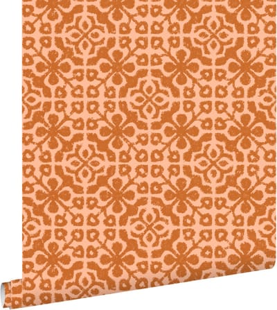 ESTAhome behang verweerde tegels oranje bruin - 50 x 900 cm - 131481