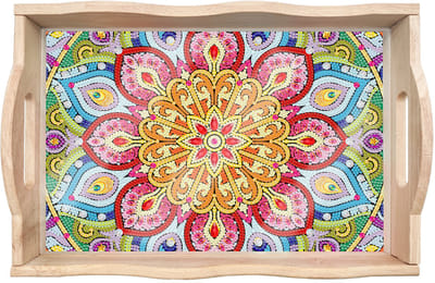 Adorzy Diamond Painting Dienblad Mandala XL – 35cm × 24,5 cm - Diamond Painting Volwassenen – Diamond Painting Volledig Pakket