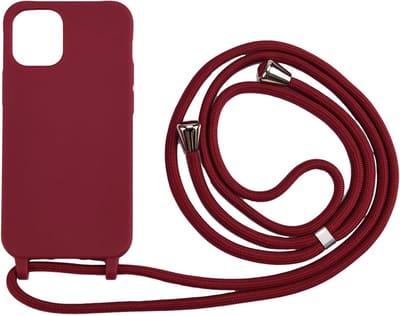 Coverup Hoesje - Geschikt voor iPhone 12 / 12 Pro Hoesje - Coverup TPU Back Cover met Koord - Biologisch Afbreekbaar - Bordeaux
