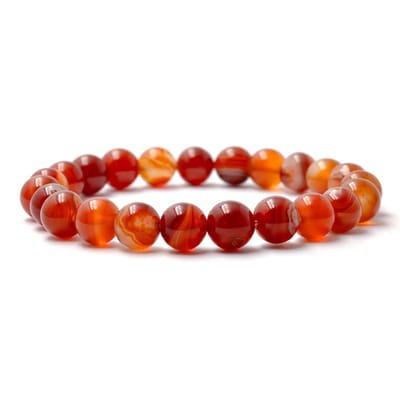 Bixorp Gems Vuur Agaat Edelstenen Armband 8mm - Edelsteen Kralenarmband - Spiritueel Cadeau - 18cm