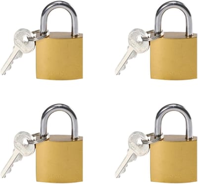 Set van 4 Kleine Hangsloten van 25mm met Sleutels voor Rugzak, Reisbagage, Gereedschapskist en Opbergkast
