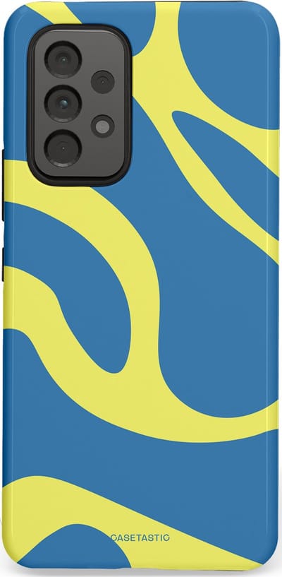 Casetastic hoesje geschikt voor Samsung Galaxy A53 (2022) 5G - Dubbellaagse bescherming - Blauwe Gele Zee Stranden - Fashion Case - Lavendel Goud Lichtblauw