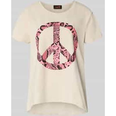 Relaxed fit T-shirt met motiefprint model 'Peace'