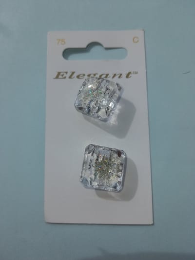 Knoop transparant met glitter, vierkant Elegant nr. 75
