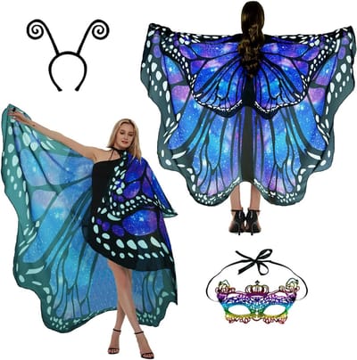 Vleermuis kostuum voor vrouwen met vleugels, cape en accessoires voor carnaval en feesten, inclusief gezichtsmasker en hoofdband